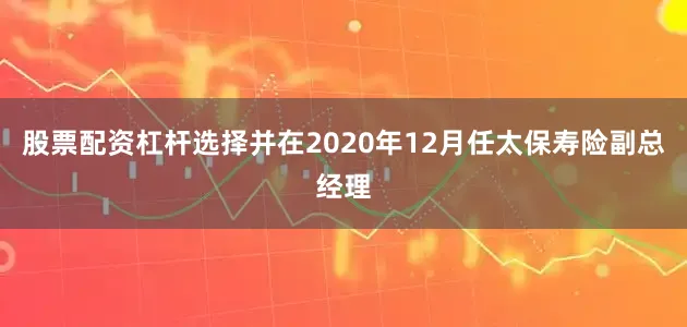 股票配资杠杆选择并在2020年12月任太保寿险副总经理